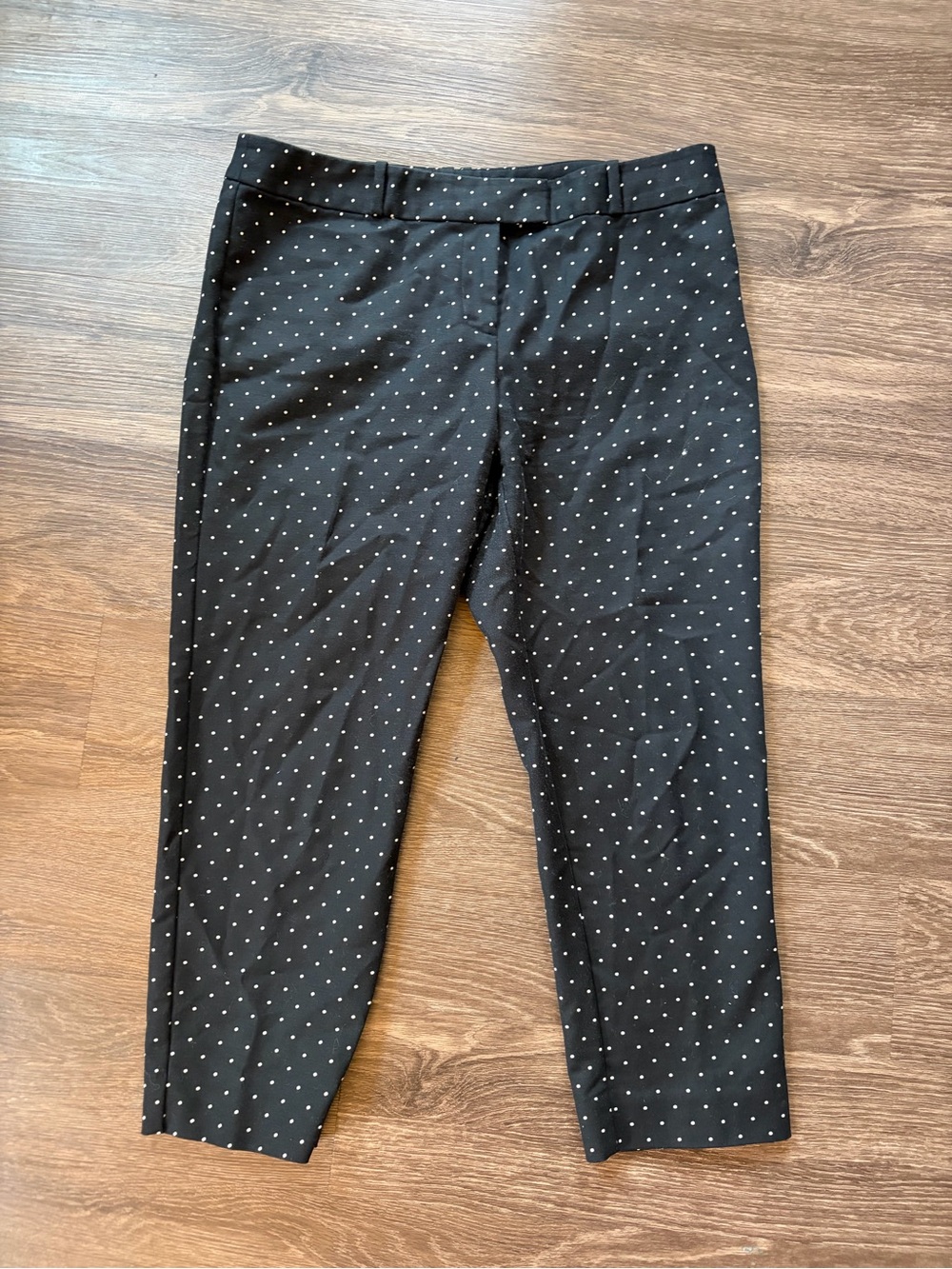 Liz Claiborne Petite 12P Black Polka Dot Ankle Pants Office Siren Coquette